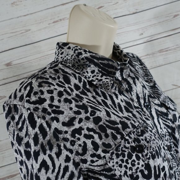 Jones New York Sport Tiger Print Blouse - Picture 5 of 9
